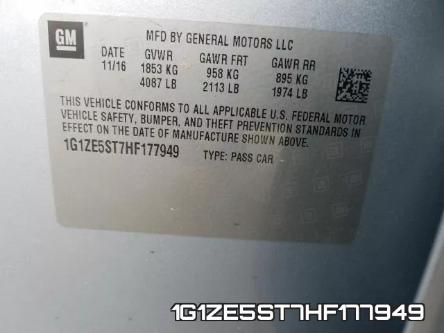 1G1ZE5ST7HF177949 фото 2