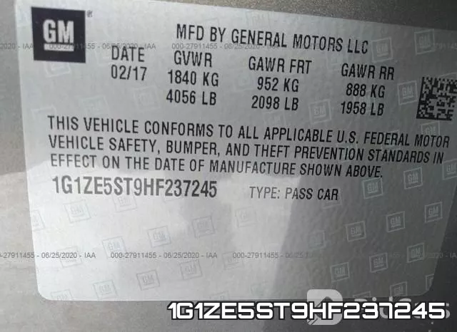 1G1ZE5ST9HF237245 фото 10