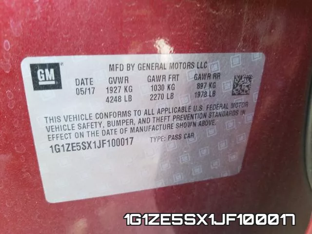 1G1ZE5SX1JF100017 фото 2