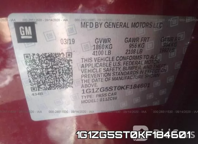 1G1ZG5ST0KF184601 фото 10