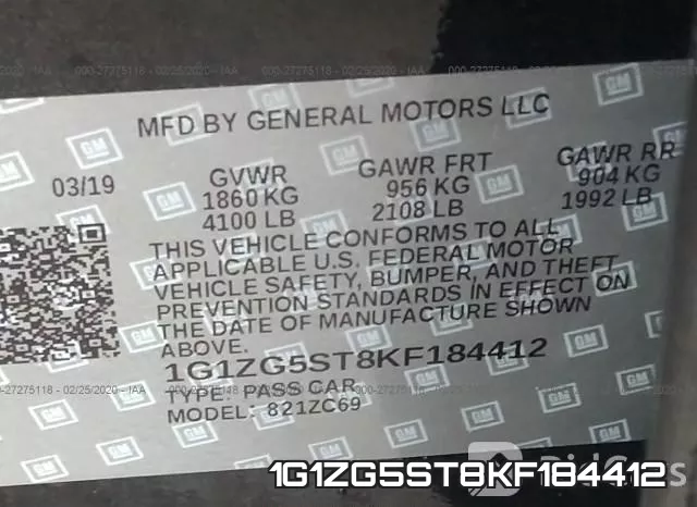 1G1ZG5ST8KF184412 фото 10