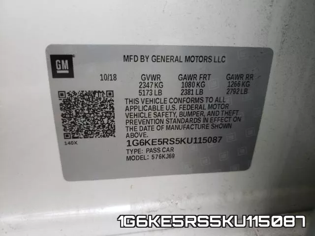 1G6KE5RS5KU115087 фото 2
