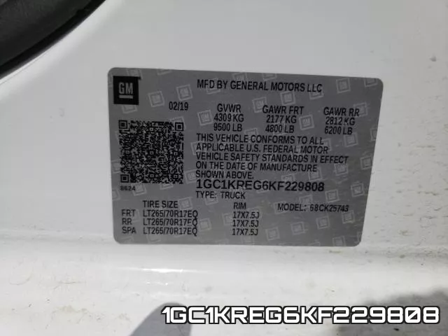 1GC1KREG6KF229808 фото 2