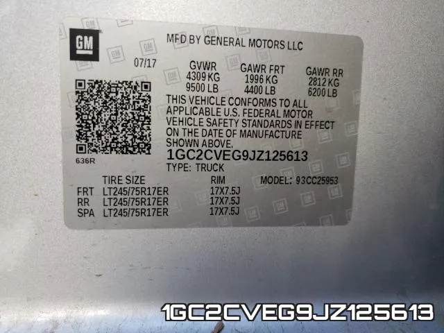 1GC2CVEG9JZ125613 фото 2
