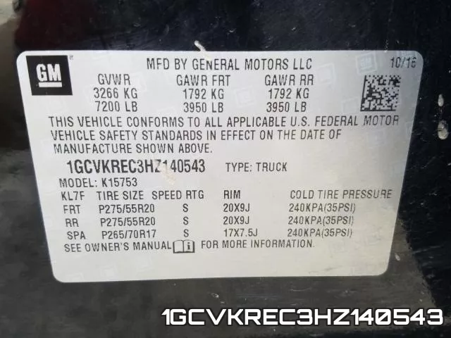 1GCVKREC3HZ140543 фото 2