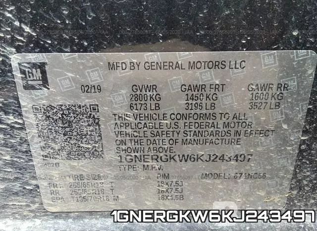 1GNERGKW6KJ243497 фото 10
