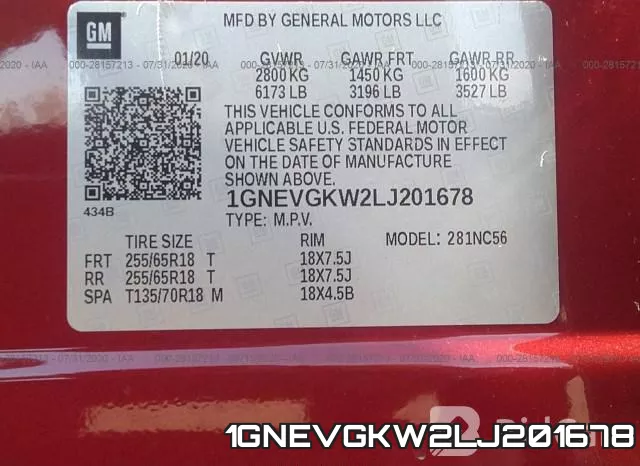 1GNEVGKW2LJ201678 фото 10