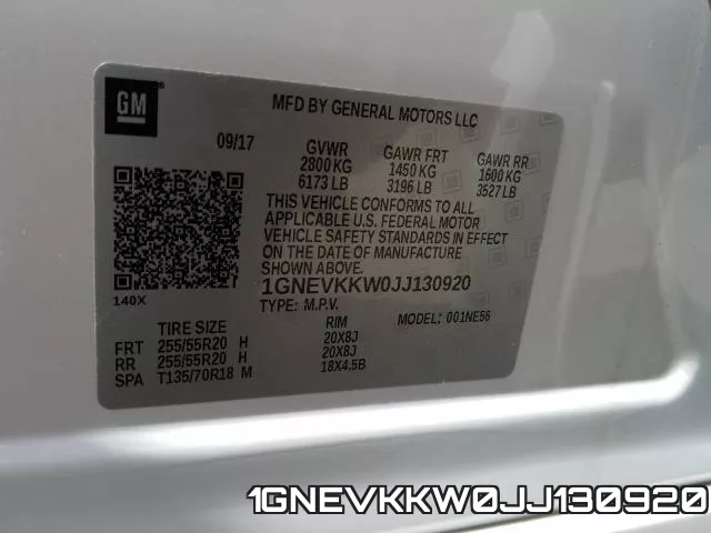 1GNEVKKW0JJ130920 фото 2