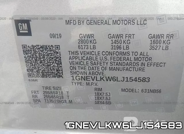 1GNEVLKW6LJ154583 фото 10