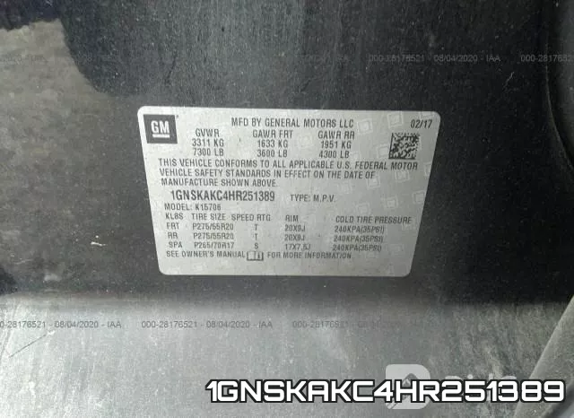 1GNSKAKC4HR251389 фото 10