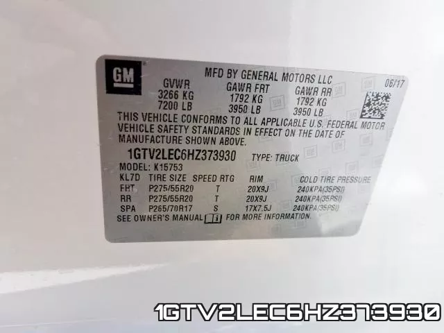 1GTV2LEC6HZ373930 фото 2