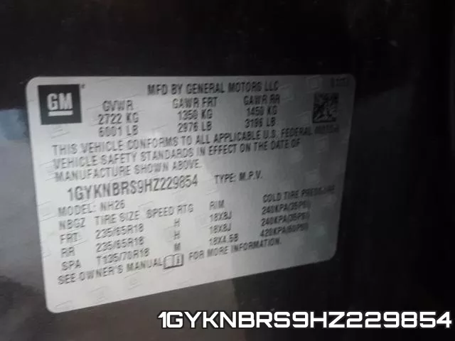 1GYKNBRS9HZ229854 фото 2