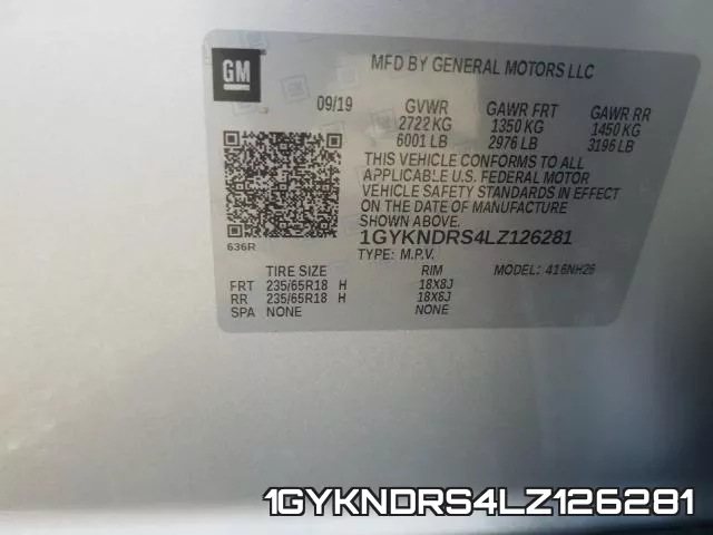 1GYKNDRS4LZ126281 фото 2