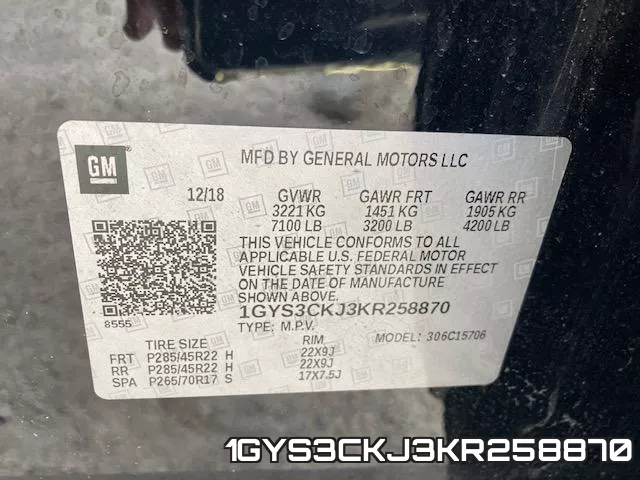 1GYS3CKJ3KR258870 фото 2