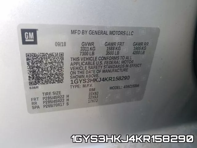 1GYS3HKJ4KR158290 фото 2