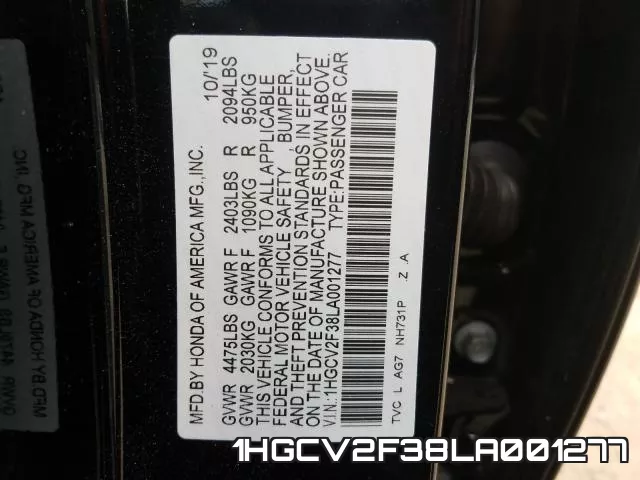 1HGCV2F38LA001277 фото 2