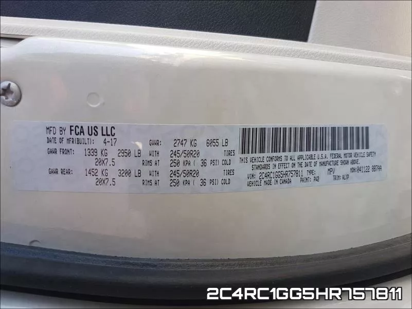 2C4RC1GG5HR757811 фото 2
