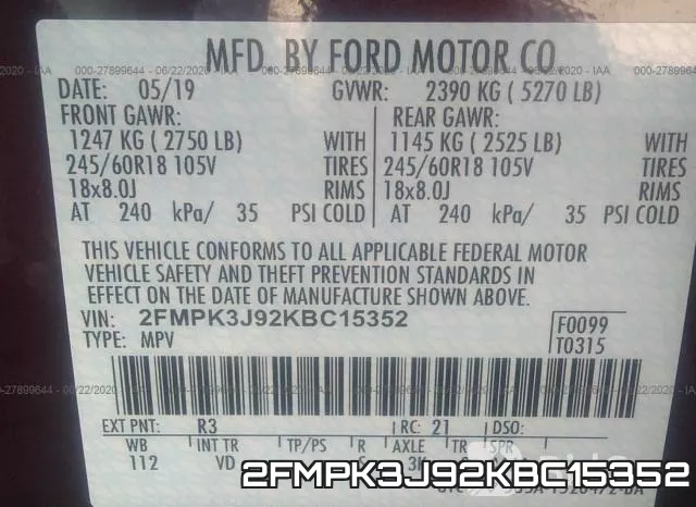 2FMPK3J92KBC15352 фото 10