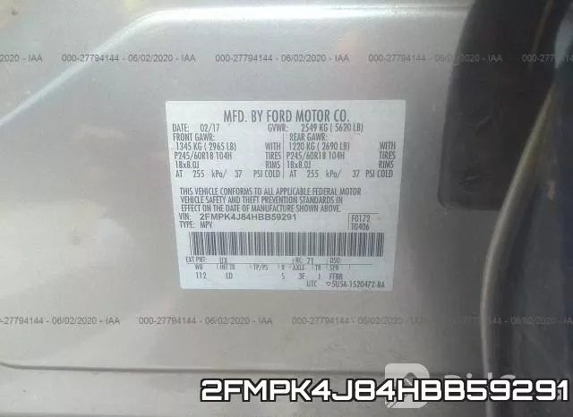 2FMPK4J84HBB59291 фото 10