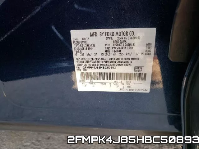 2FMPK4J85HBC50893 фото 2