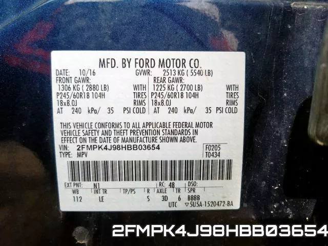 2FMPK4J98HBB03654 фото 2