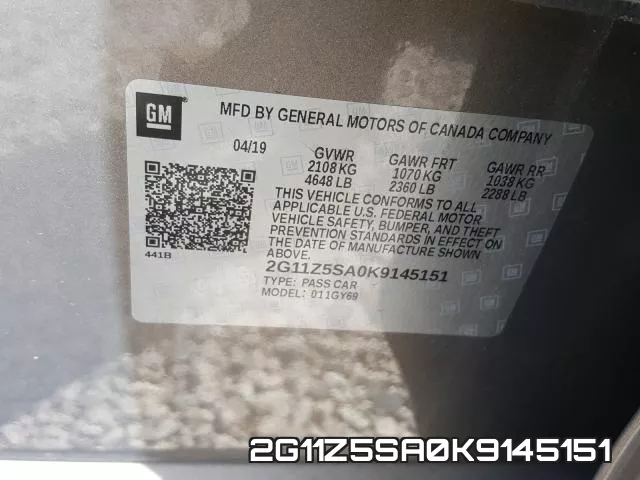 2G11Z5SA0K9145151 фото 2