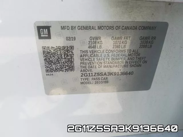 2G11Z5SA3K9136640 фото 2