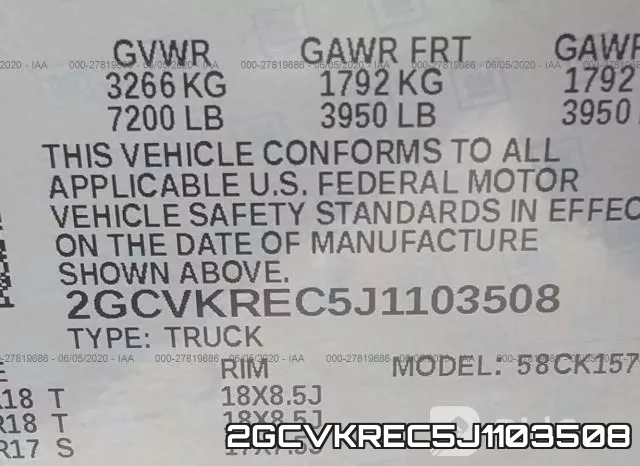 2GCVKREC5J1103508 фото 10