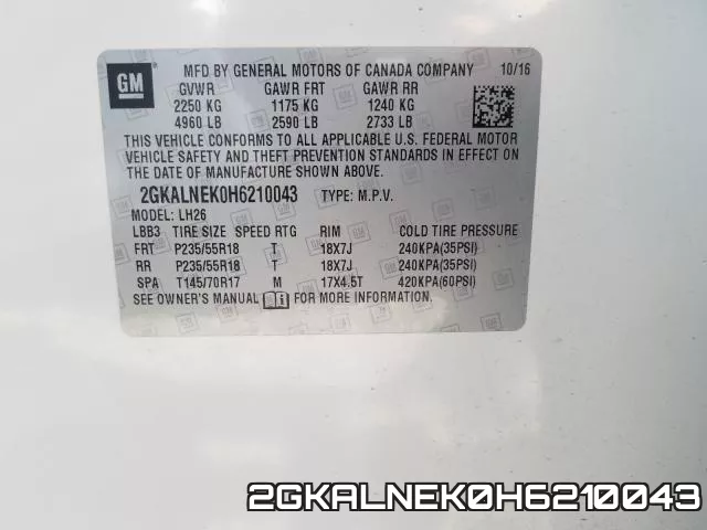 2GKALNEK0H6210043 фото 2