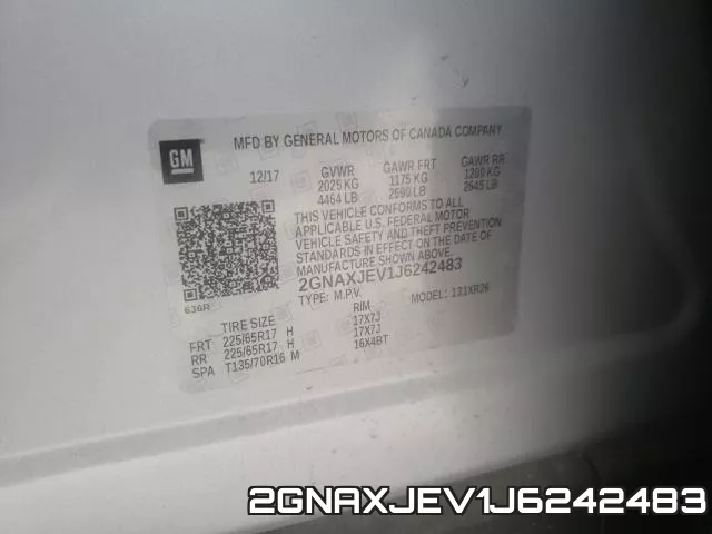 2GNAXJEV1J6242483 фото 2