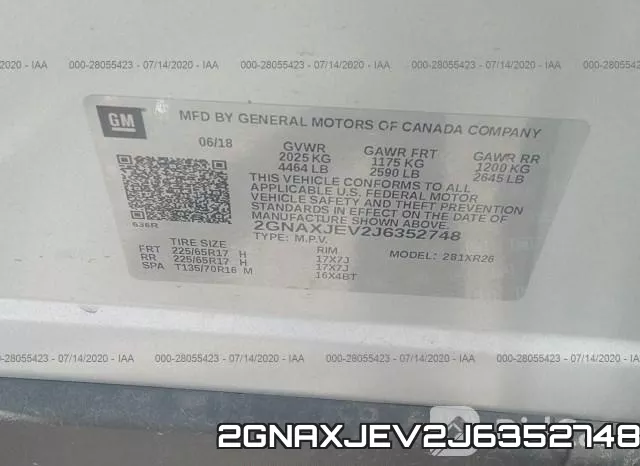 2GNAXJEV2J6352748 фото 10