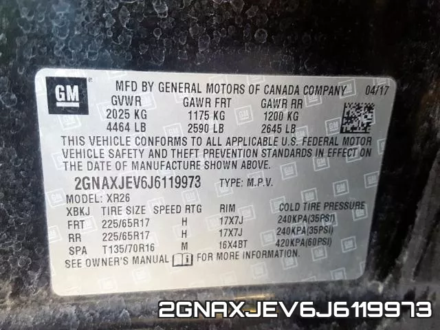 2GNAXJEV6J6119973 фото 2