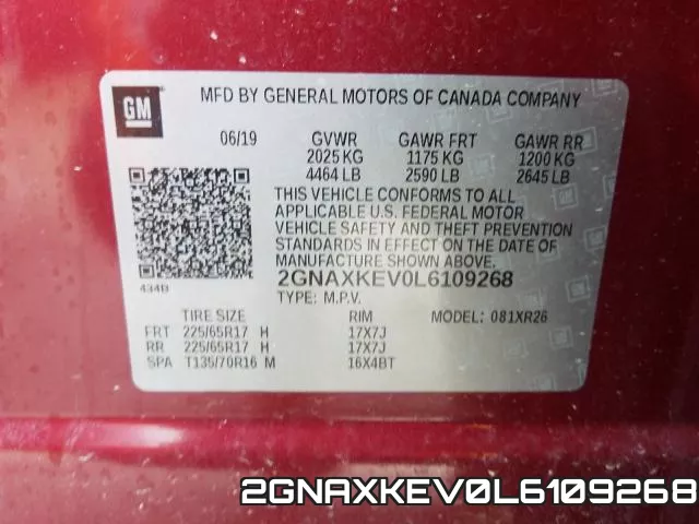2GNAXKEV0L6109268 фото 2