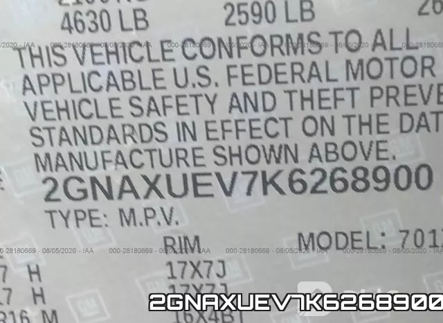 2GNAXUEV7K6268900 фото 10