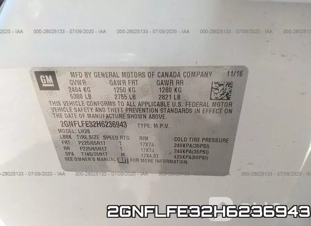 2GNFLFE32H6236943 фото 10