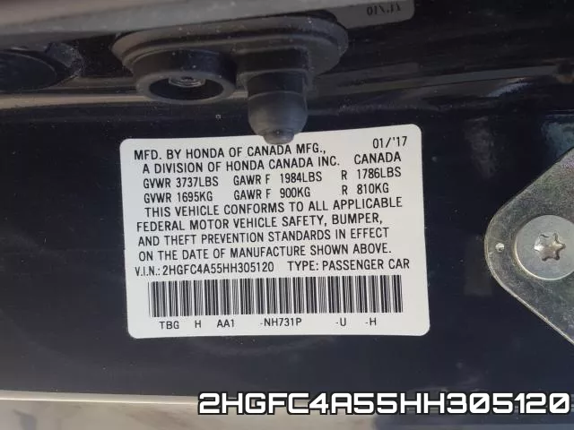 2HGFC4A55HH305120 фото 2