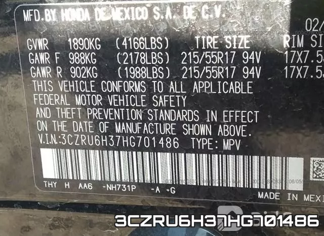 3CZRU6H37HG701486 фото 10