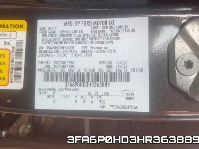3FA6P0HD3HR363889 фото 2