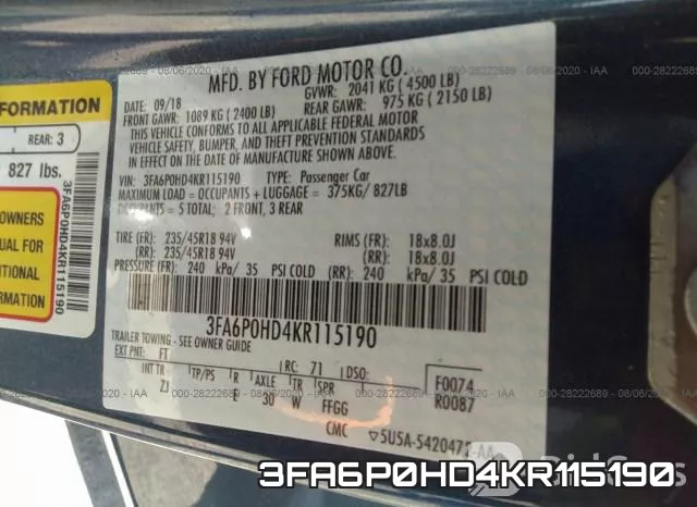 3FA6P0HD4KR115190 фото 10