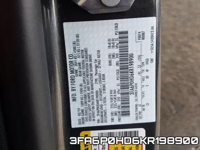 3FA6P0HD6KR198900 фото 2