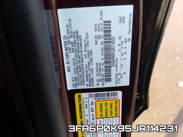 3FA6P0K95JR114231 фото 2