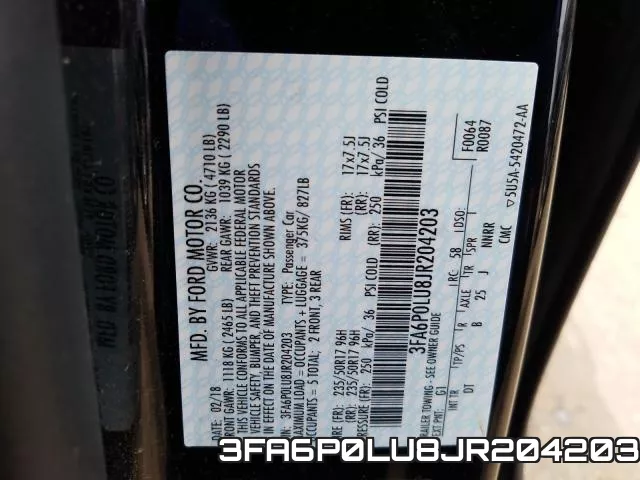 3FA6P0LU8JR204203 фото 2