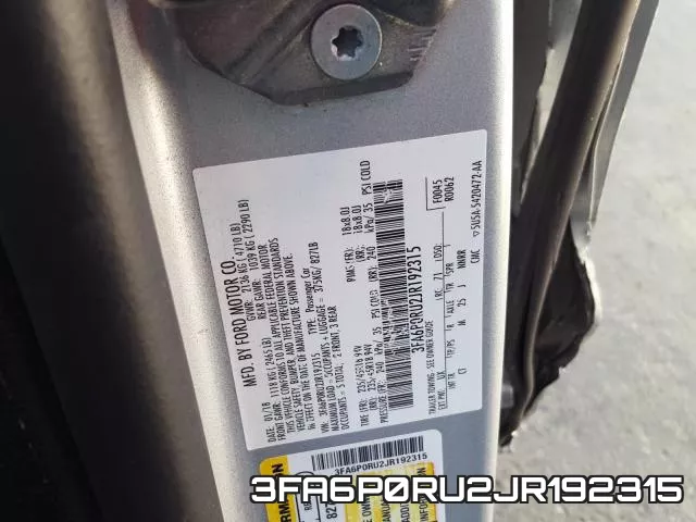 3FA6P0RU2JR192315 фото 2