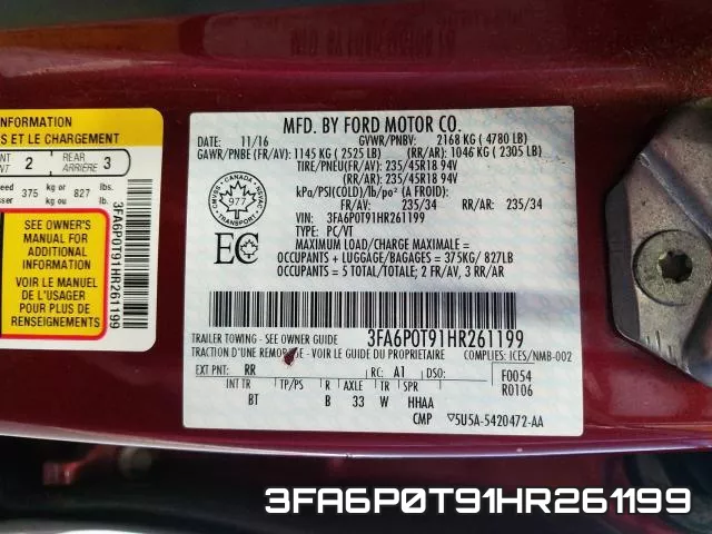 3FA6P0T91HR261199 фото 2