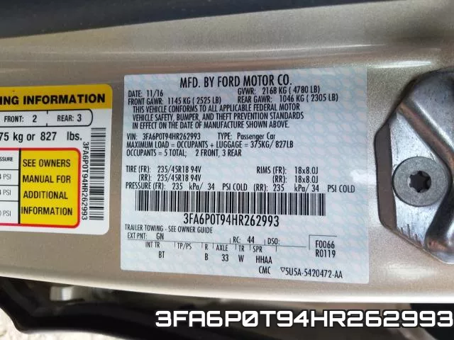 3FA6P0T94HR262993 фото 2