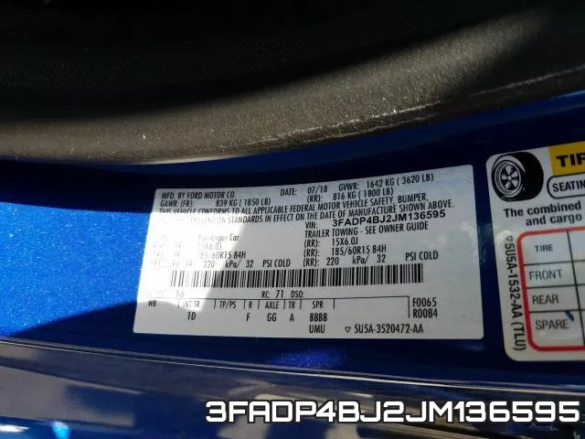3FADP4BJ2JM136595 фото 2