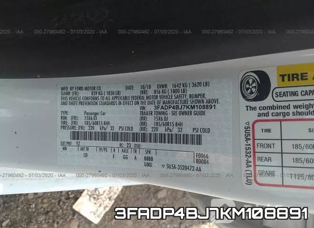 3FADP4BJ7KM108891 фото 10