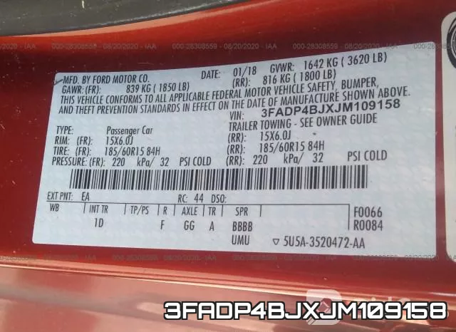 3FADP4BJXJM109158 фото 10
