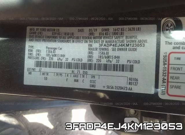 3FADP4EJ4KM123053 фото 10
