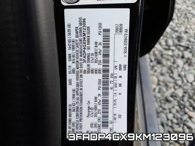 3FADP4GX9KM123096 фото 2